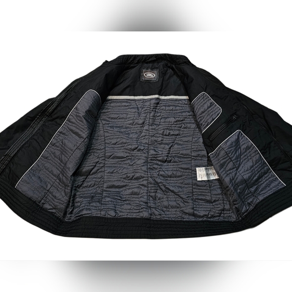 Land Rover Black Racing Driving Jacket Coat Women Sz 10 England Jaguar Nylon Zip - Picture 5 of 8